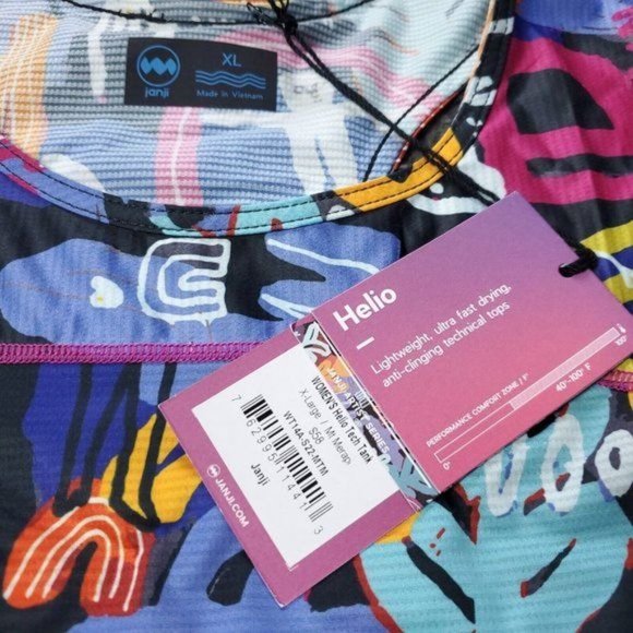 NEW $58 Janji Mt. Merapi Artist Series Helio Tech Tank Top Multicolor Womens XL - Picture 4 of 7